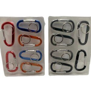 Aluminum Carabiner Keychain Set With Key Rings - 10 Pack In Assorted Colors - Du
